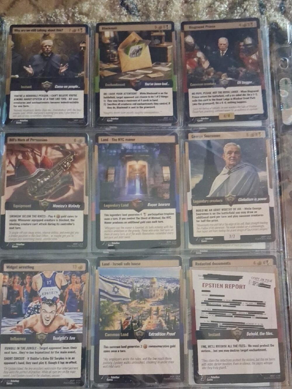 1st Edition Epstien File Booster Cards With Holograms